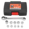 Ratchet Wrench Reversible 14 19mm 72 Tooth 12 Point Double Box End Ratcheting Wrench with 10 Replacement Heads