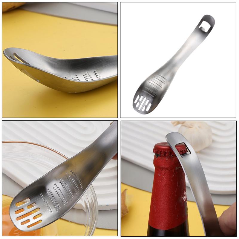 Ginger Grater Tool Metal Garlic Press Grinding Spoon Cooking Gadgets Ginger Grater Pasta Server Spoon Egg Separator For Home