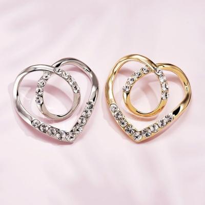 Scarf Buckle Multifunctional Geometry Shiny Rhinestone Inlaid Decorative Clothing Accessories Love Heart