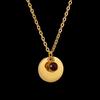 Titanium Steel Engraved Name Necklace with December Birthstone Pendant
