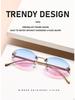 Women's Trendy Oval Rimless Rhinestone Sunglasses - European & American Style, Small Frame with Letter F Design