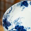Indigo-Dyed Mino Ware Ceramic Grape Bowl & Plate Set