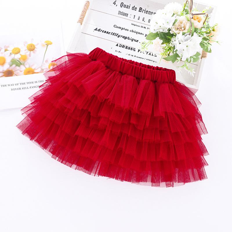2024 Girls' Versatile Six-Layer Mesh Gauze Skirt for Children