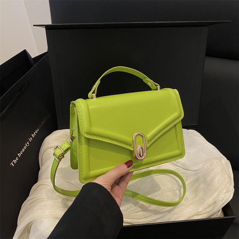 Winter new fashionable versatile solid color shoulder small square bag texture shoulder messenger bag simple