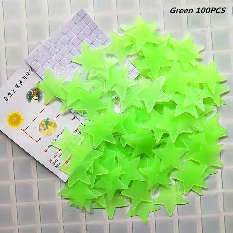 Étoile Creuse 3D Stockage d'Énergie Fluorescent Brille dans le Noir Lumineux Autocollants Muraux Pour Chambre d'Enfant Salon Décalcomanie