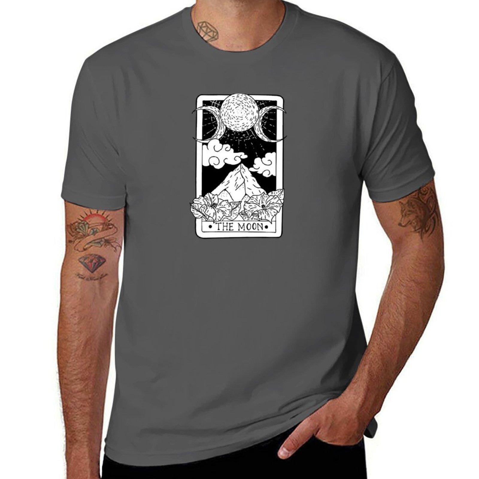 

Tarot Card, The Moon card, Tarot design T-Shirt t shirts for man slim fit graphic t shirts for man t shirt man casual T-Shirt 4XL