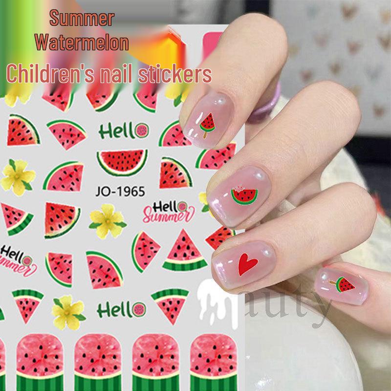 

2024 Наклейки для нігтів з кавунами для дітей та дівчат - М які, самоклеючі нейл-арт Rainbow Nail Stickers [1 sheet]