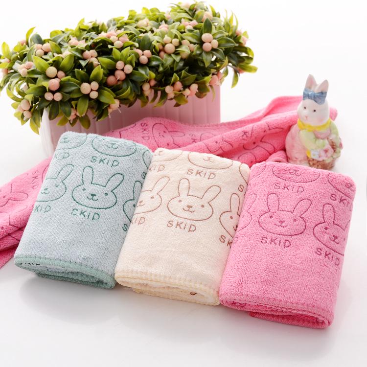 Super Soft & Absorbent 25x50cm Children's Microfiber Towel with Rabbit Cartoon Print