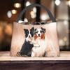 Australian Shepherd Border Collie Lovers Lunch Bag Durable Polyester Insulated Cooler Tote Bag