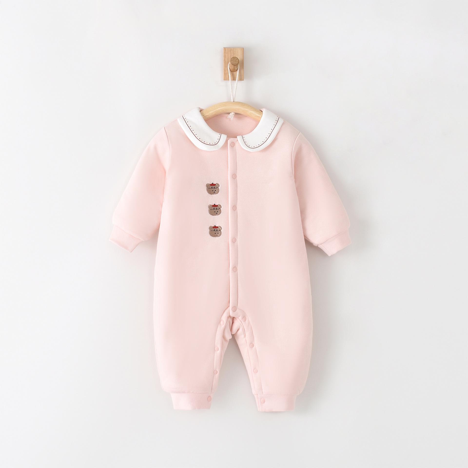 

Детский комбинезон Bear Bichon с подкладкой - осенне-зимний комплект для новорожденных из хлопка, 120 г, одежда для скалолазания. 59 cm розовый