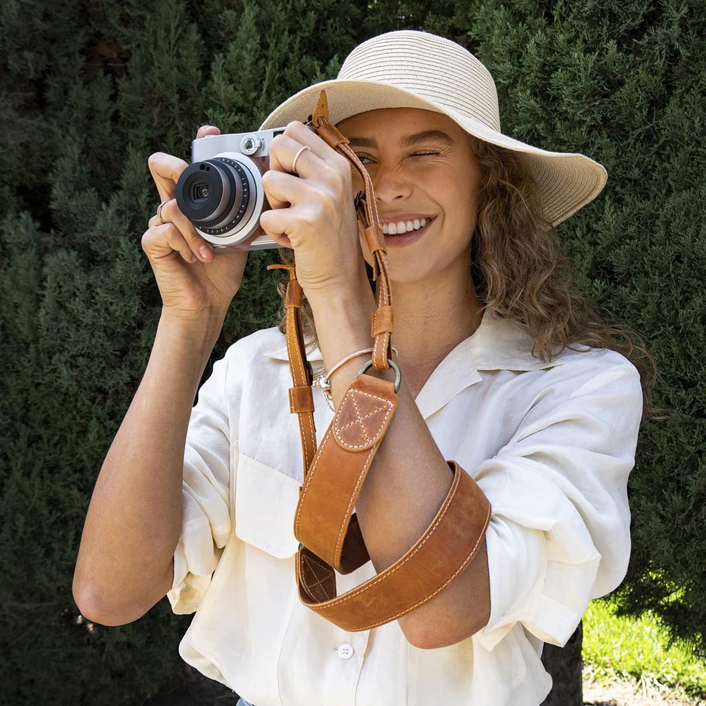 MegaGear MG1515 Sierra Series Genuine Leather Camera Compact Shoulder/Neck Strap, Brown,