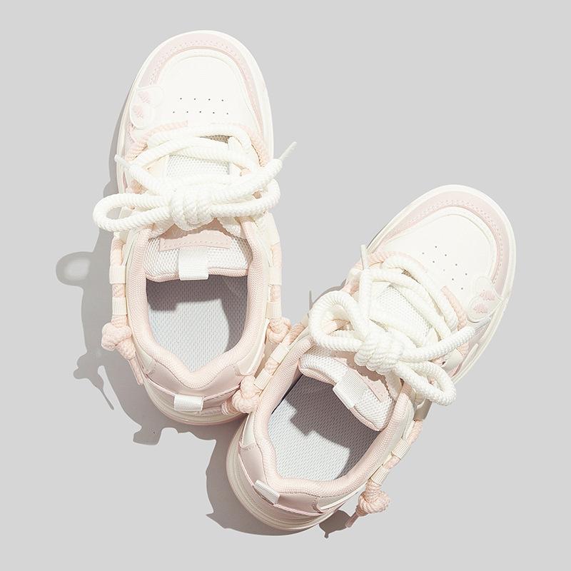 High-value cute thick-soled heightened spring new casual low-top board shoes