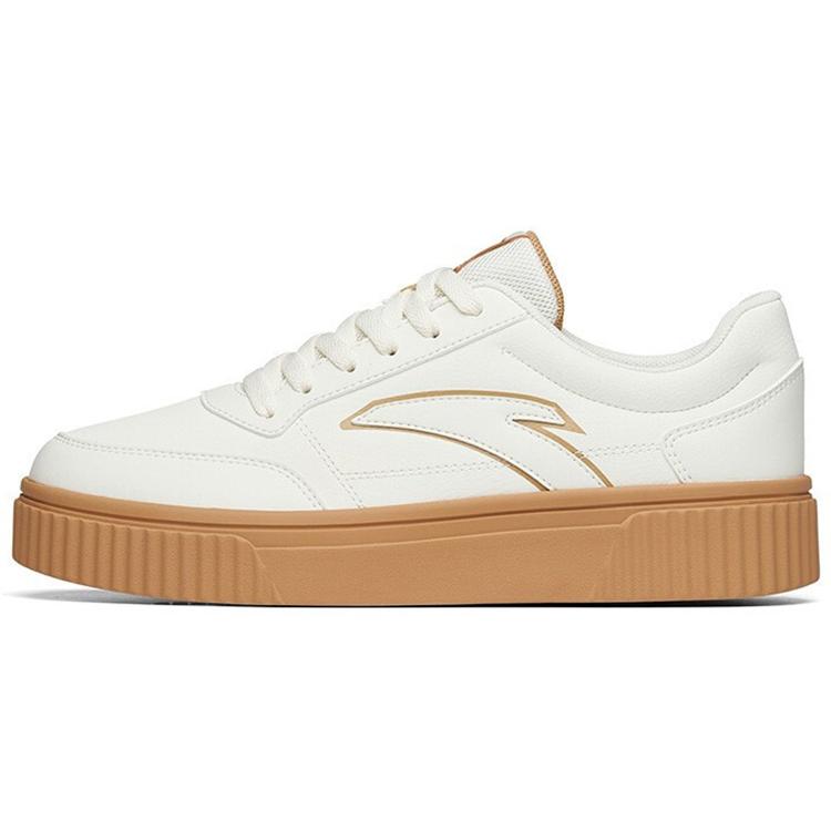 

new Anta Life Collection Cookie Shoes Abrasion Resistant Shock Absorbers Low Top Skateboard Shoes Light Beige White 41