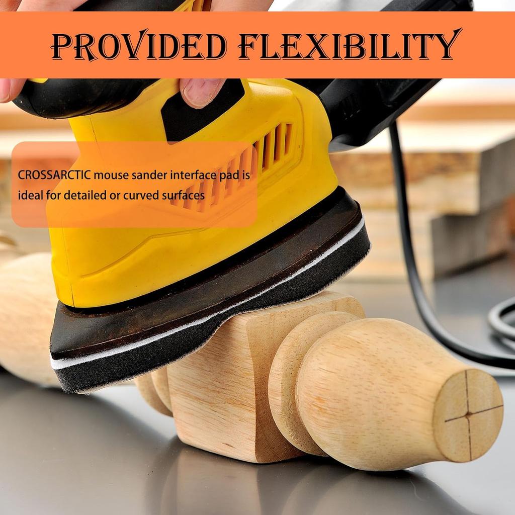 2pcs Mouse Detail Sanding Interface Pad 5 Holes Foam Interface Mouse Sander Sandpaper Backing Pad