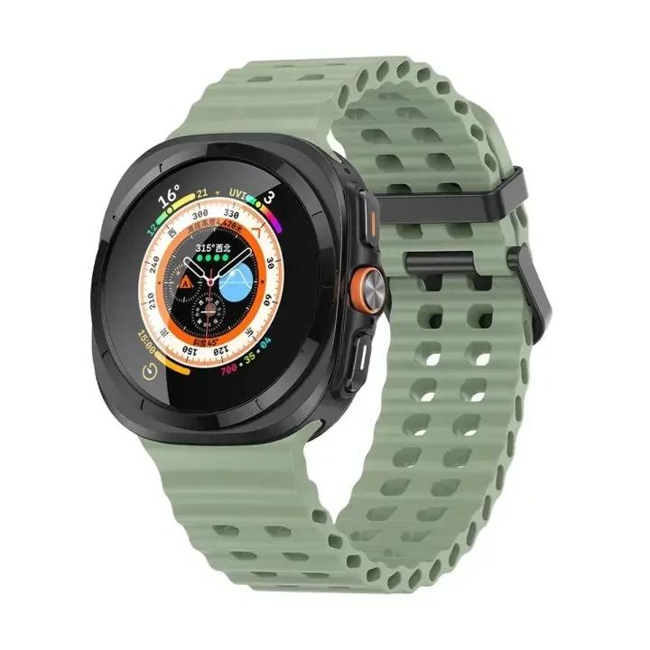 Marine Band Für Samsung Galaxy Watch 7 ultra 47mm Sport Silikon Armband Strap Galaxy Watch ultra Strap 47 Leuchtend Zubehör