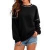 Women S Solid Color Crew Neck Long Sleeve Loose Fit Sweatshirt