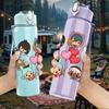 1PC Kid Party Character Collage 750ml Color Plastic Sports Water Bottle Leakproof Flip Straw Lid Suitable for Sports Office Home Use
