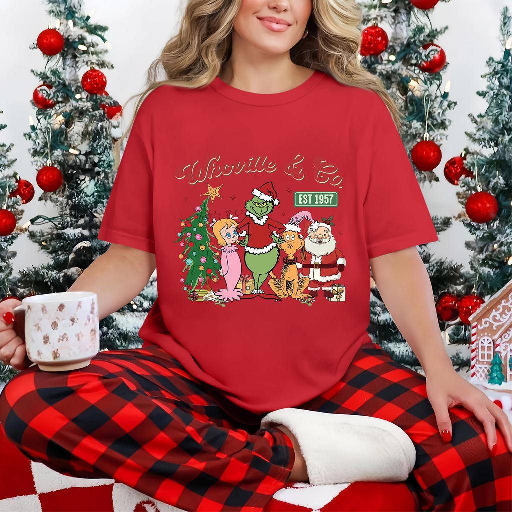 Maglietta casual da donna con stampa, scollo tondo, pullover, manica corta