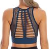 Women's Mesh Hollow Out High Impact Sports Bra Wirefree Shockproof Workout Bra with Removable Pads for Yoga Running Fitness