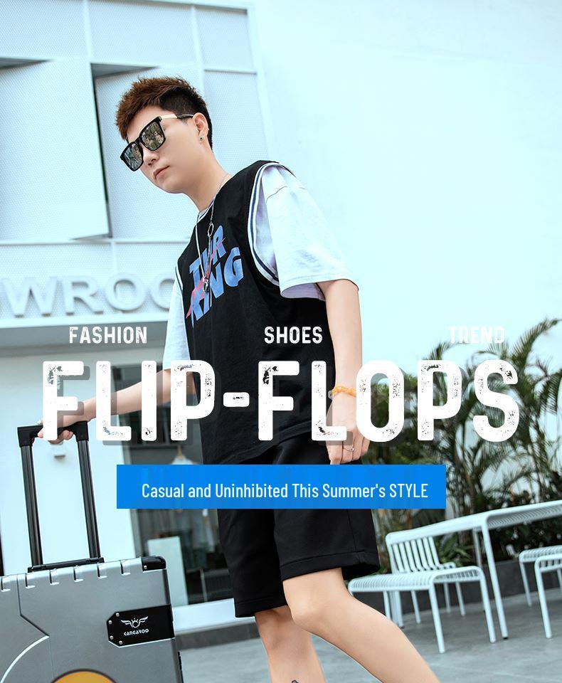 Men's Trendy Summer Non-Slip Flip-Flops Sandals - Toe Post Slippers for Outdoor and Beach Wear