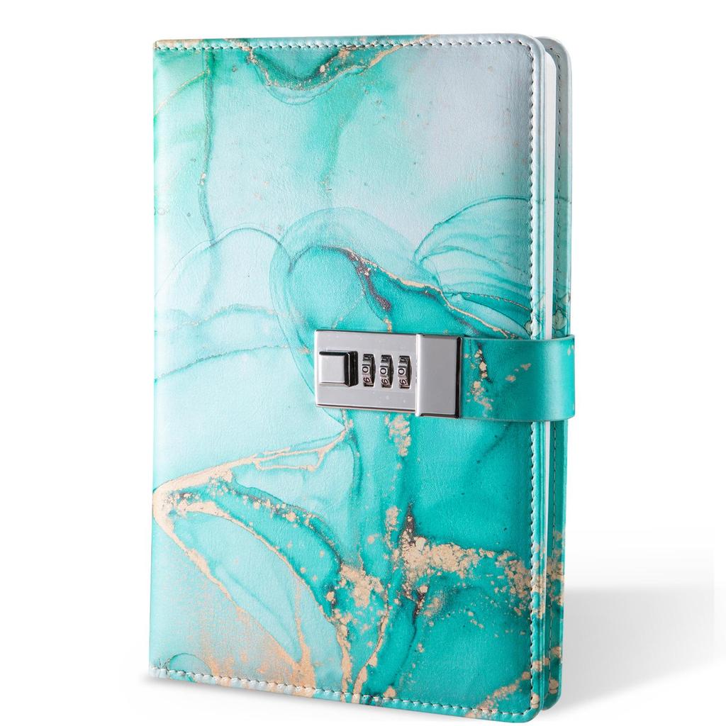 Marble Pattern Password Lock A5 Notebook Diary