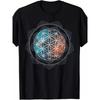 Europeiska storlekar Herr Blomma av Livet Helig Geometri T-shirt - Spirituell Yoga & Meditationsskjorta med Heligt Geometriskt Symbol