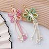 Pastoral Style Creative Colorful Hand-Woven Flower Tassels Keychain Creative Backpack Decoration Good Gift For Women Girls