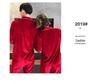 Couple's Gold Velvet Pajamas: Thin Fleece Two-Piece Set for Women & Men - Long Sleeve, Solid Color, Perfect for Spring & Autumn Homewear
