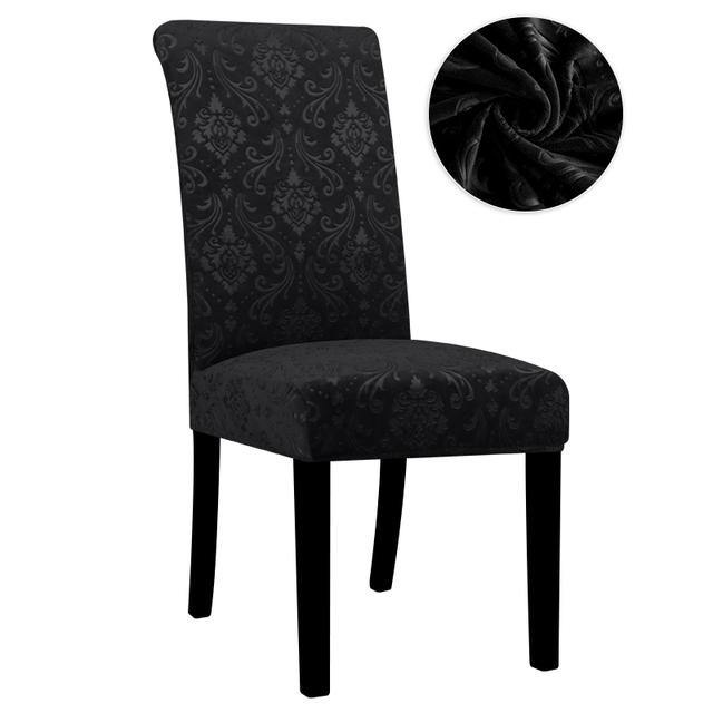 

Новий оксамитовий жаккардовий чохол для стільця з спандексу. Еластичний еластичний чохол для сидіння для ресторану готелю. 1 piece