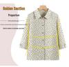 Mid-aged & Elderly Women's Floral Cotton Shirt, 3/4 Sleeve, Loose Plus Size Top