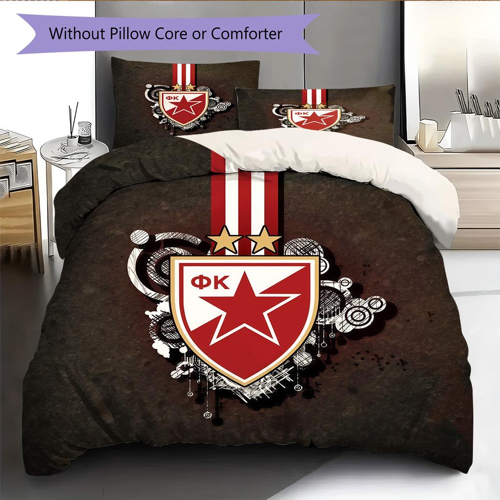 Crvena zvezda Pattern Bedding Quilt Set  Home Decoration  Gift (1 * duvet cover + 2 * pillowcase  without core)