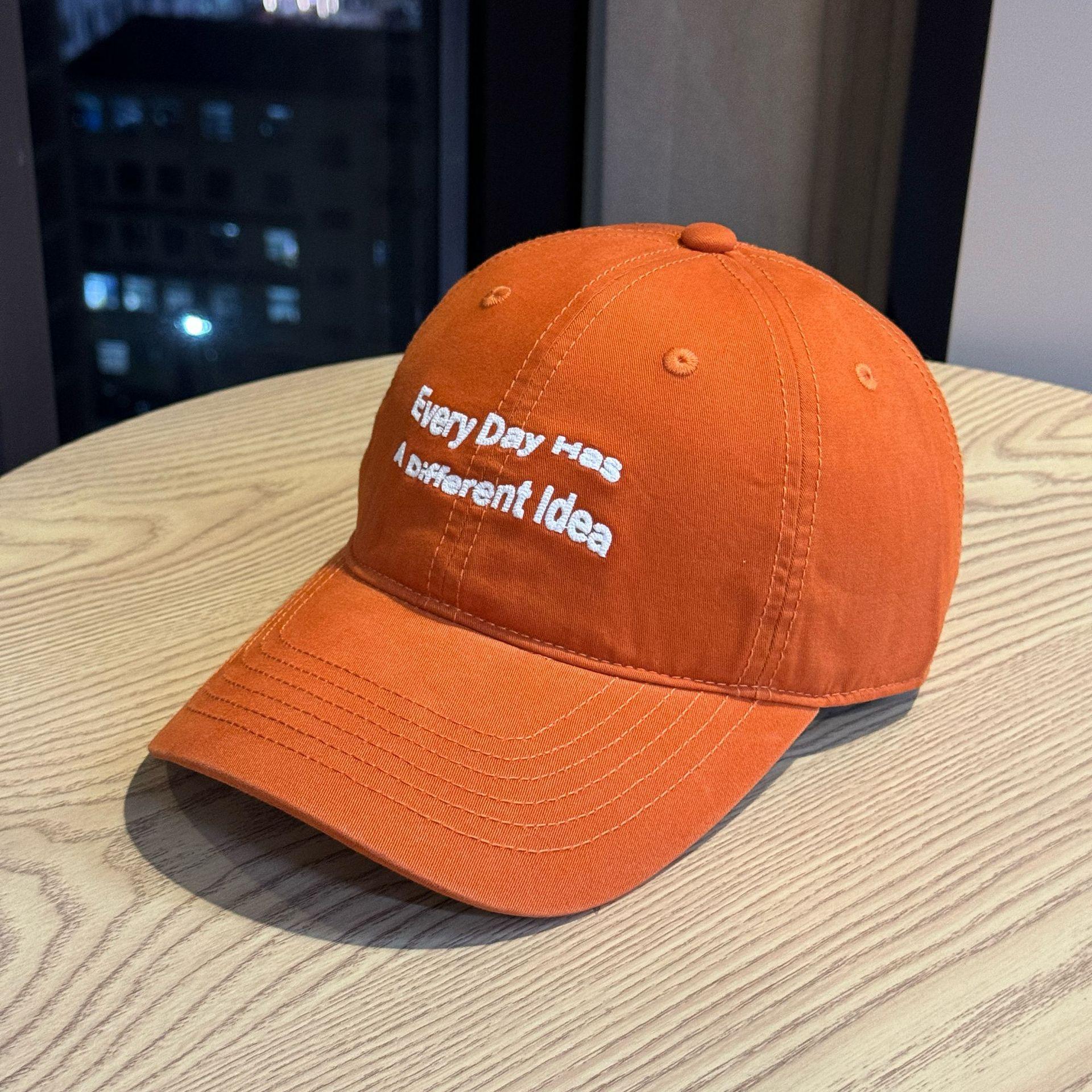 

New Letter Baseball Cap for Women with Wide Brim Big Face Small Soft Top Peaked Cap Korean Style Big Head Circumference Deep Top Hat Adjustable