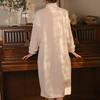 Women's Warm Velvet Stand Collar Frog Button Robe Pajama Set for Fall Winter