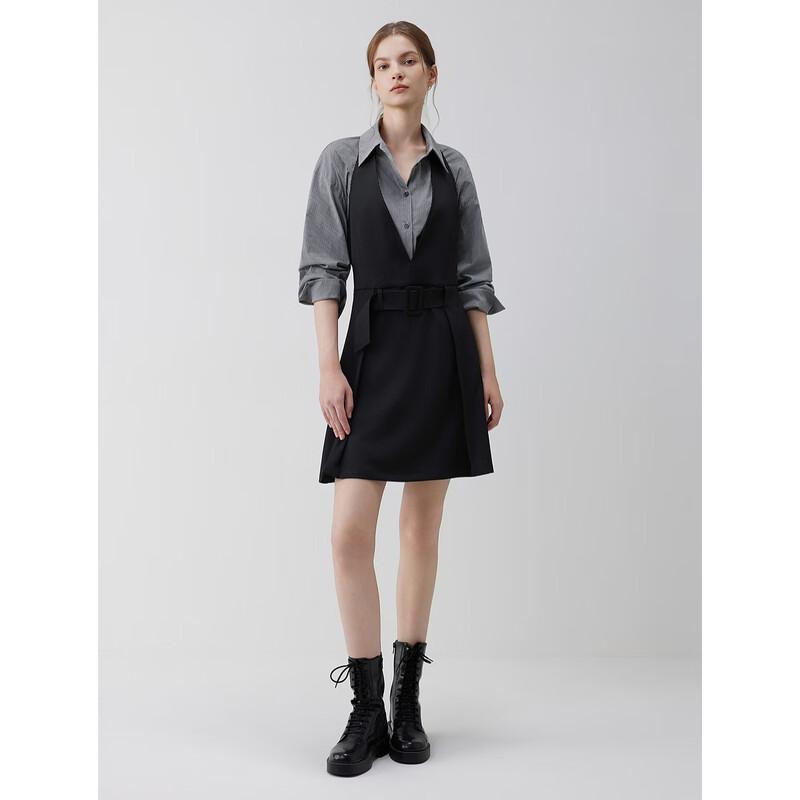 ELLE French Halter V-Neck A-Line Mini Dress