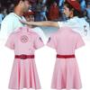 Stylish Girls Baseball Costume Set For Kids Featuring Red Pink Alliance Design