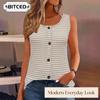 Women's Fashion Casual Sleeveless U-Neck  Blouses & Shirts
