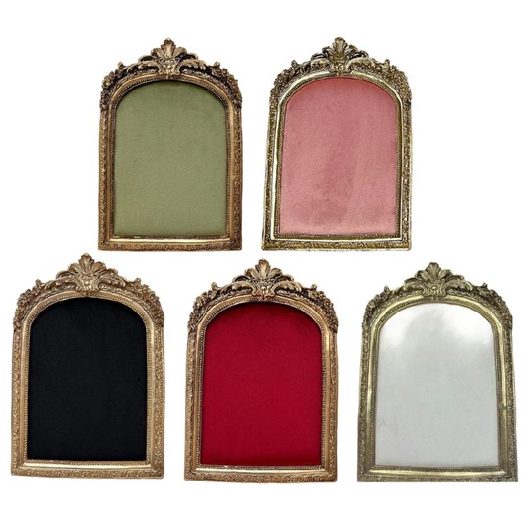 Vintage Inspired Earring Necklace Display Stand Flannel Lined Resin Frame Jewelry Organizers For Home Store Decoration