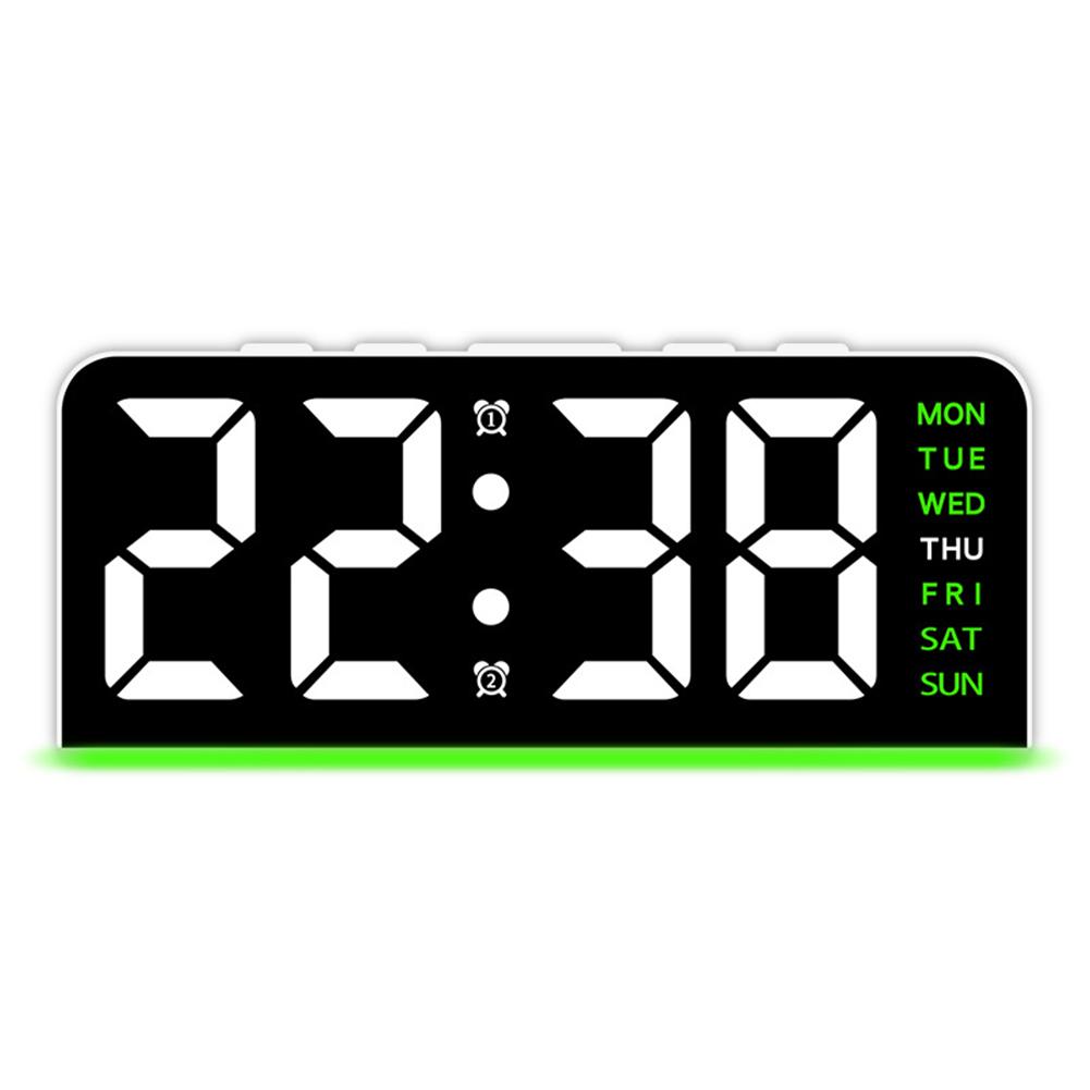 

LED Digital Alarm Clock Electronic Wall Clock Multifunctional Bedside Alarm Clock Boarderless Wall-mounted Clock for Home Office білий