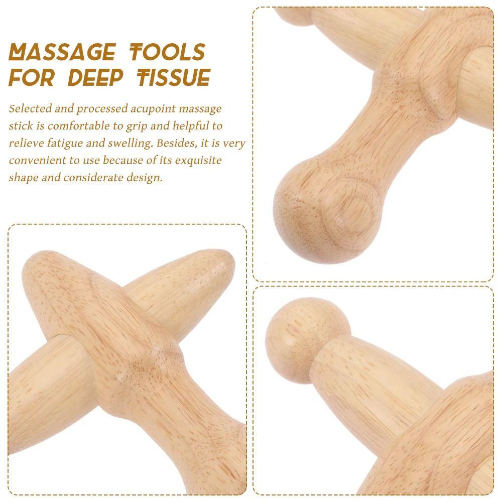 Handheld Wooden Foot Massage Stick Smooth Surface Trigger Point Massager  Lymphatic Drainage