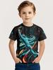 T-shirt pour Enfants Mode Impression 3D Été Manches Courtes Personnalisé Hip-Hop Confortable Col Rond Haut de Sport
