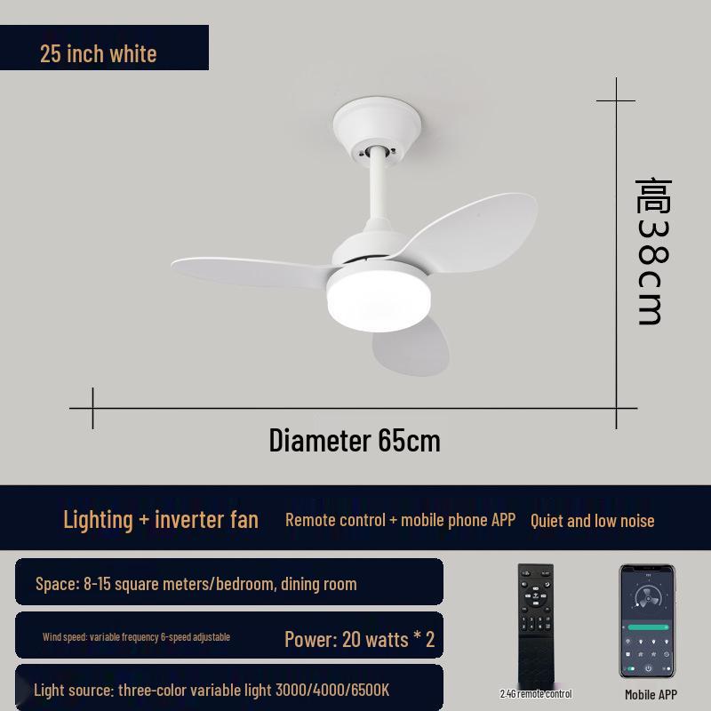 42/52-Inch Three-Blade Large Ceiling Fan Light for Bedroom, Dining, and Living Room
