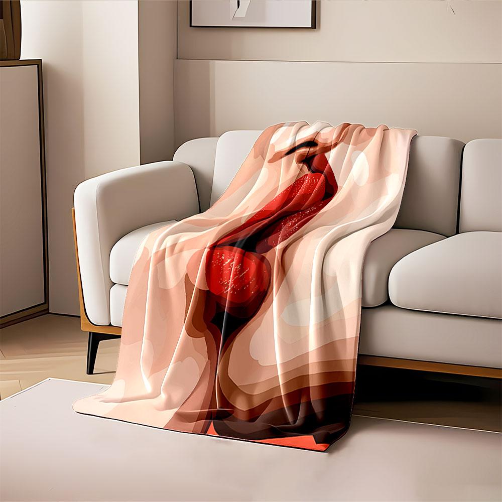 Passionate Lips Art Blanket for All Seasons Blanket Lunch Break Throw Gift