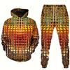 Autumn Hoodies Men's Jogging Tracksuit Shiny Gradient 3D Print Casual Hoodie And Pantsuit Fashion Street Wear Creative Sets