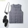MUISHUYU Ultra Lightweight Collarless Inner Down and for Fall and YU41 Men's Vest, Lightweight, Warm, Cold-Proof Winter, (JP, Alphabet, M, Gray)