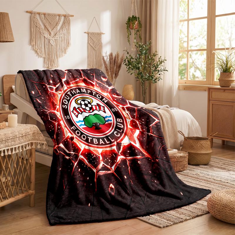 Southampton Football Print Flannel Blanket Soft Warm Sofa Bed Throw Blanket For Home Office Bedroom