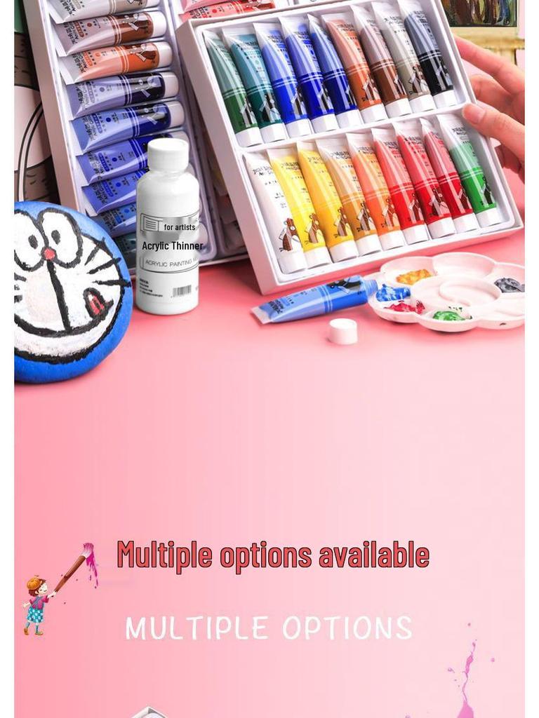 24-Color Durable Waterproof Acrylic Paint Set for Wall Art & Kids' Crafts