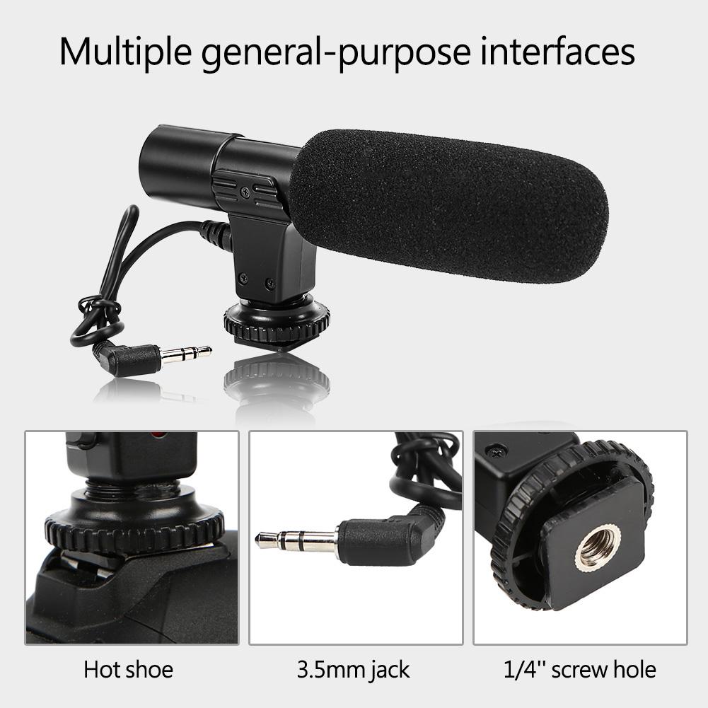 Lightweight Portable Condenser Microphone with Windsheid for Camera Camcorder