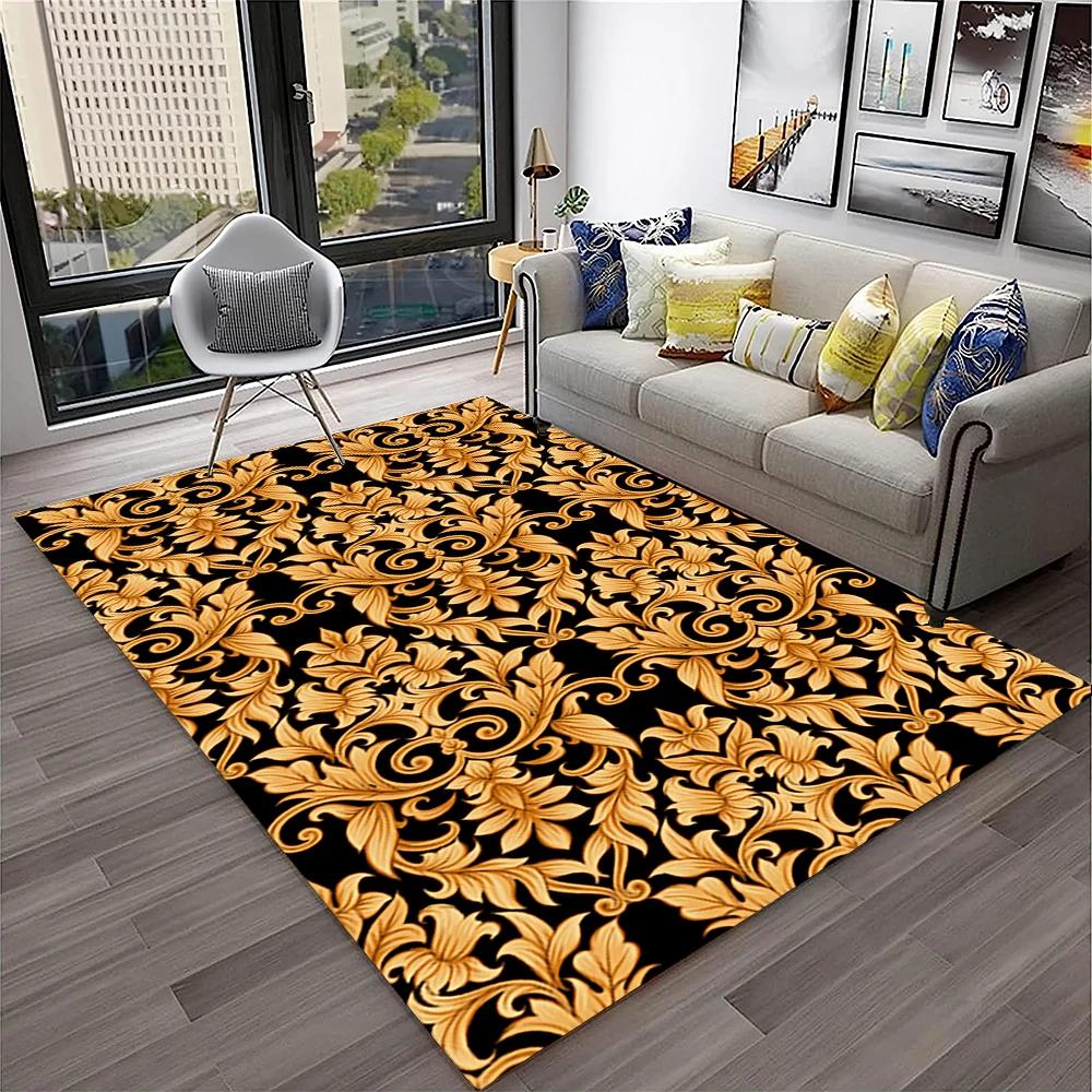 Persian Turkey Bohemian Flower Carpet Rug for Home Living Room Bedroom Sofa Doormat Kitchen Decor,Area Rug Non-slip Floor Mat