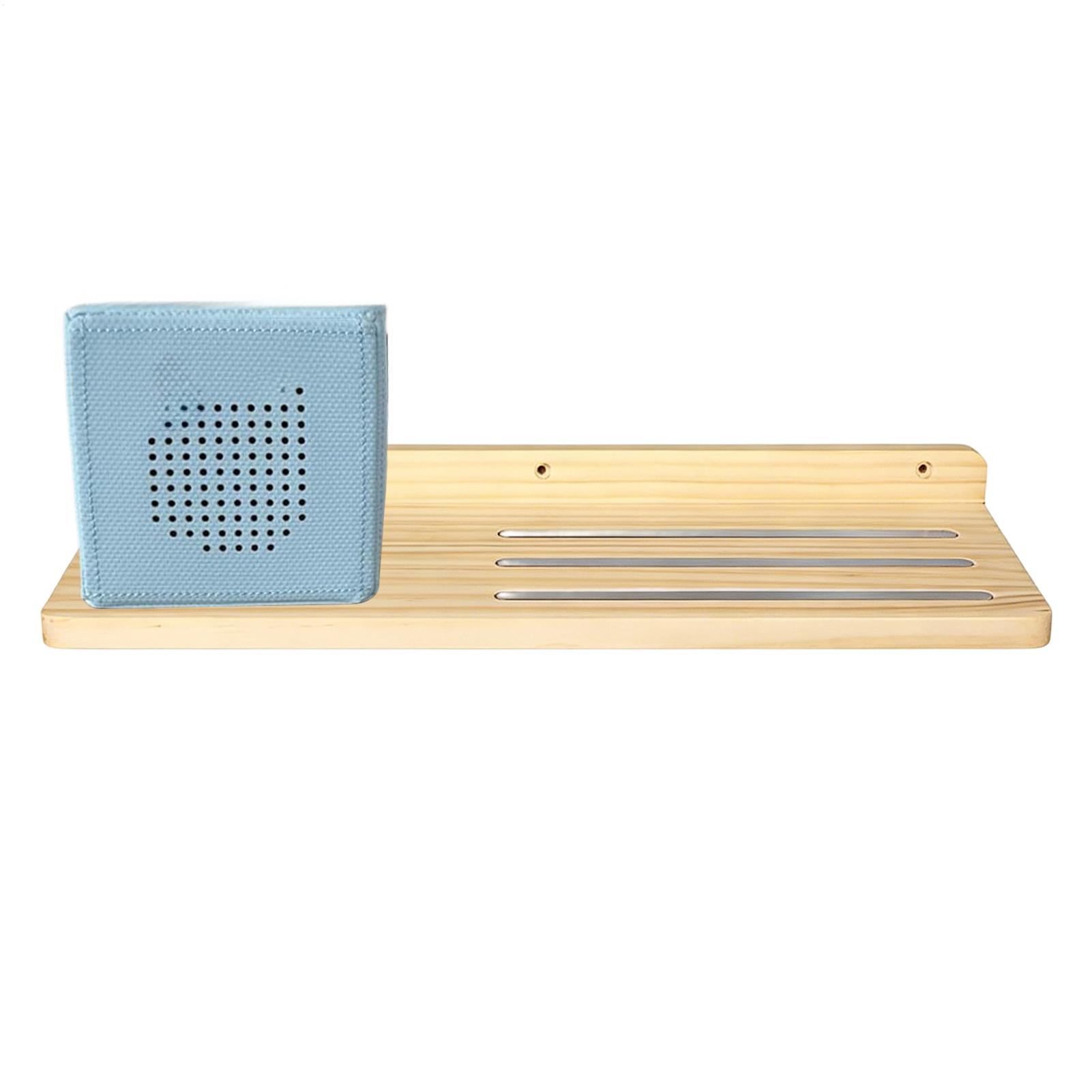 

Wooden Audio Player Doll Rack Charging Station Wall Mounted Storage Floating Shelves toy Storage Organizer With Metal Strips China Mainland