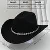 Men's and women's light luxury top hats Western style cowboy hats Unique eye point diamond belt Birthday party party hat